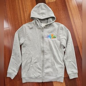 Walt Disneyworld Resort Embroidered 4 Park Zip Up Hoodie -GRAY -SMALL **NEW**